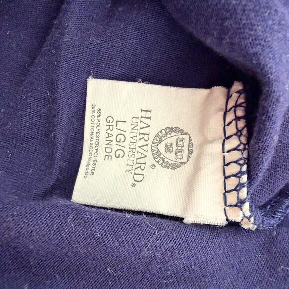 Vintage Harvard T-Shirt Navy Blue Logo Crew Neck Short Sleeve Womens Large - Picture 9 of 12